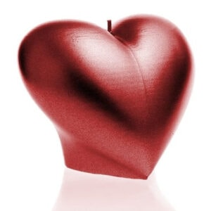 CANDLE HEART SMOOTH Red Metallic