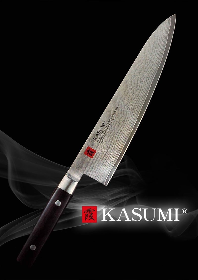 Zdjęcie Nóż japoński Santoku dł. 18 cm ze stali damasceńskiej / KASUMI