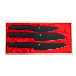 Satake Black Zestaw 3 noży w drewnianym pudełku