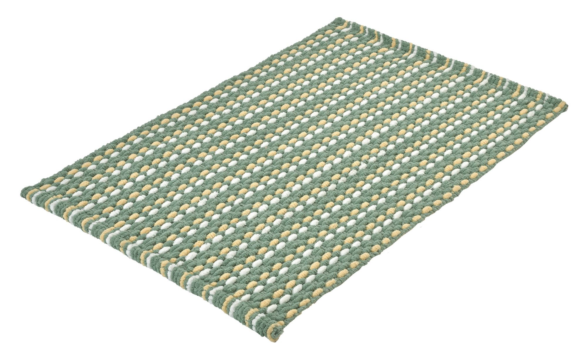 Zdjęcie Kleine Wolke Loop – ręcznie tkany Dywan kąpielowy zielony 70×120 cm nić szenilowa 9173685225